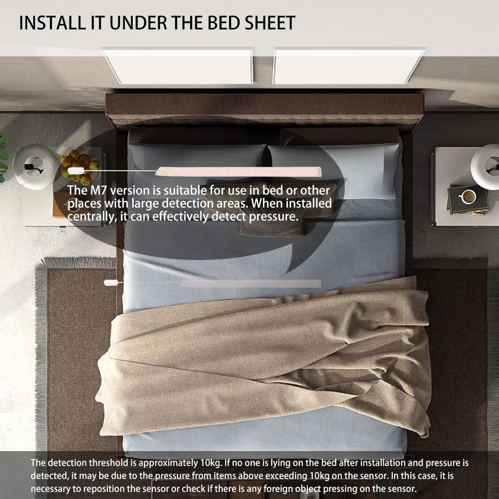 Zigbee Pressure Senor Stress Belt Hidden In Bed/Sofa Occupancy/Presence Detector Battery Powered Tuya Smart Life Home Automation Zpaxo