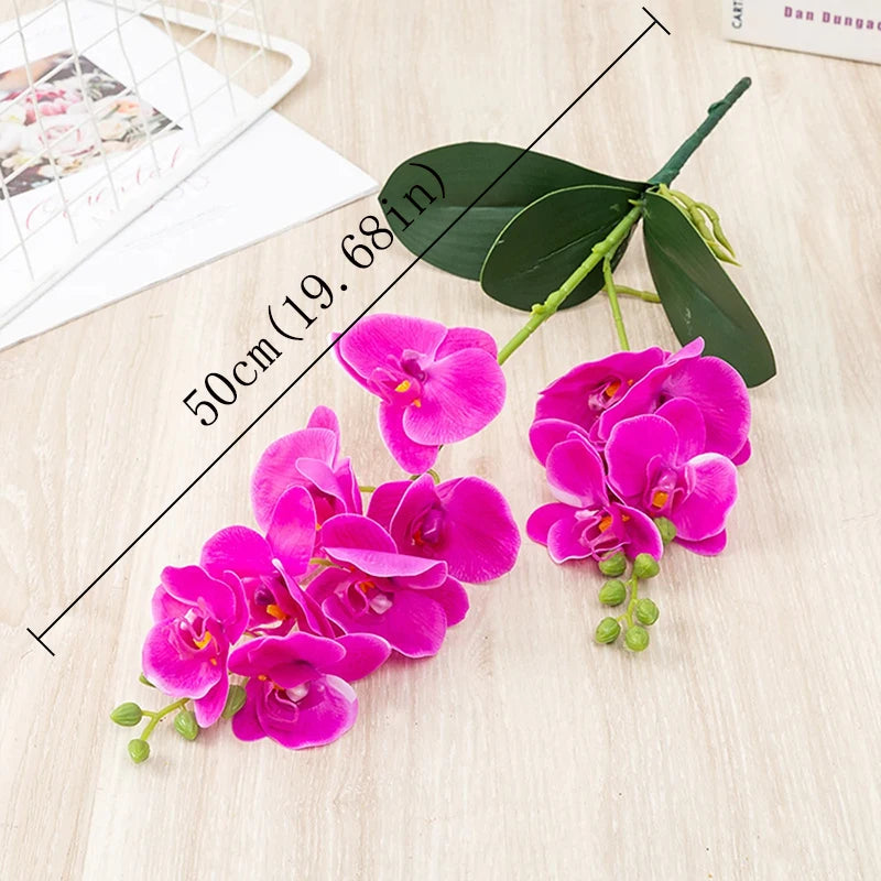 1 Artificial Silk Orchid Flowers Lifelike Real Touch Phalaenopsis