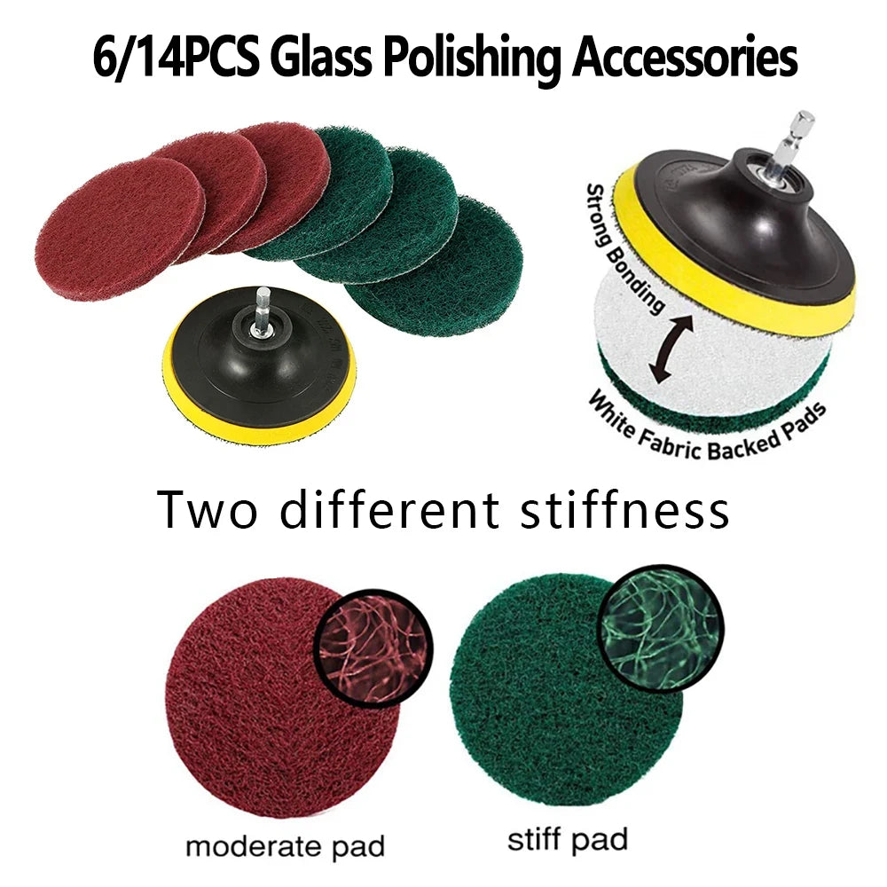 Power Scrubber Scouring Pad Rotary Tool Fitting Electric Soft Drill Pad Tubs Glass Stone Tile Cleaning Kit for Polishing Machine Zpaxo