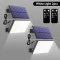 Solar Outdoor Motion Detector Lamp 400LED Solar Powered Wall Light 3 Modes Waterproof Flood Lights Garden Front Door Yard Zpaxo 400LED White 2pc