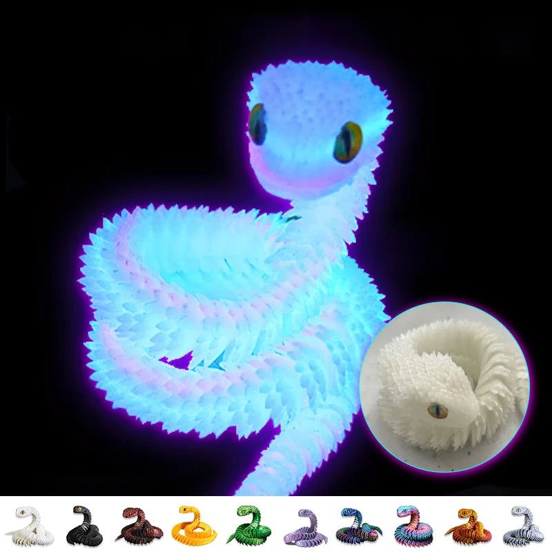 3D Printed Snake Figurines Simulated Animals Kid Craft Ornament Zpaxo