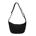Simple Body Bag Solid Nylon Bags Women Men Unisex Shoulderbag Black Canvas Bag Large Capacity Underarm Stroage Bag with Zipper Zpaxo black