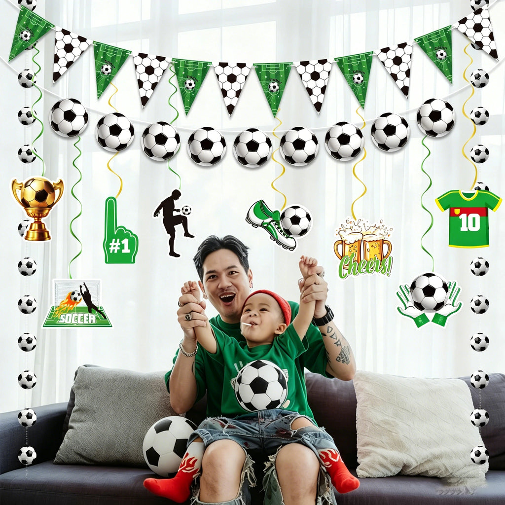 Soccer Match Banner Flag Party Decor Fan Cheering Game Day