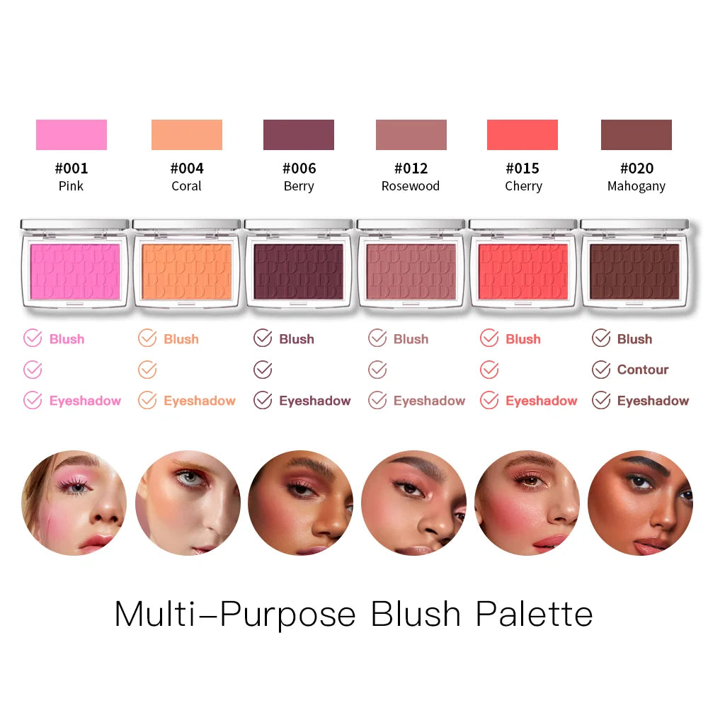 Matte Natural Cheek Tint Blush Palette Face Contouring Face Blusher Single Waterproof Matte Peach Rouge Contour Shadow Palette M Zpaxo