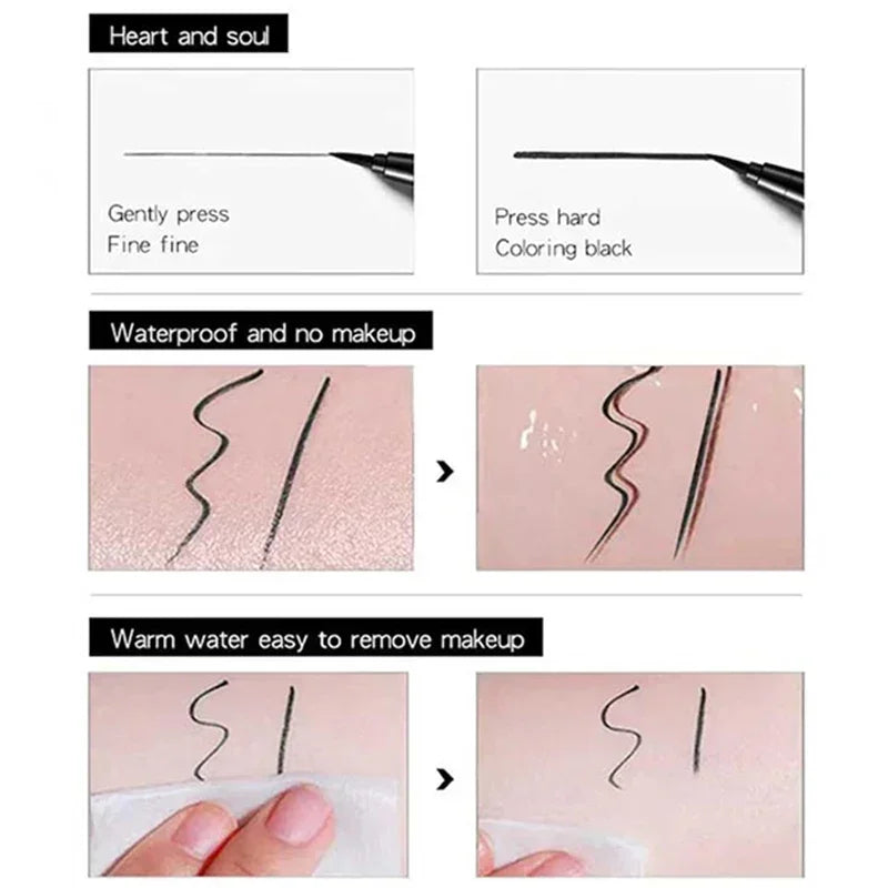 Liquid Eyeliner Pen Long-lasting Fast-drying Waterproof Non-fading Stain-free Black Eyeliner Eye Cosmetics for Women Zpaxo