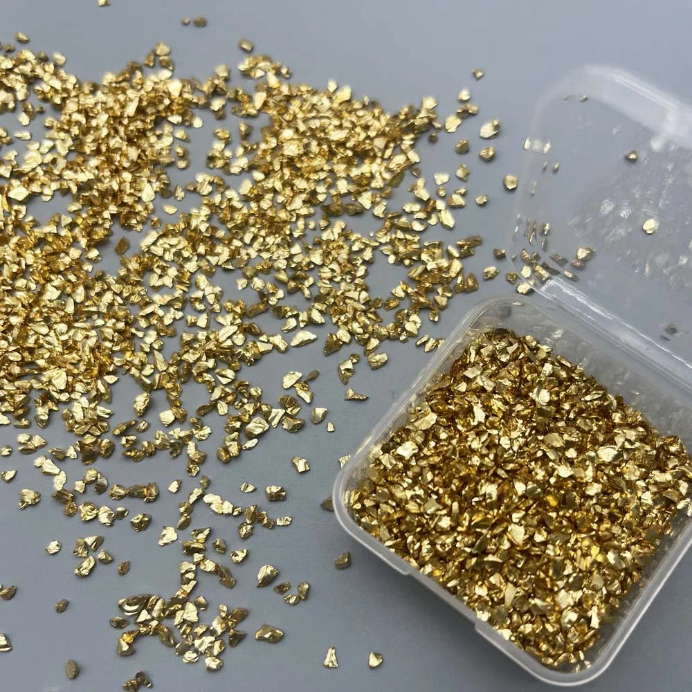 Stone Craft Glitter Metallic Chips – Nail Art, Epoxy & DIY Flakes Craft Glitter Flakes Zpaxo gold