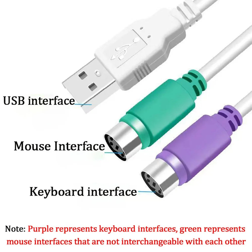 USB Male to PS/2 Female Adapter Cable for Keyboard & Mouse USB Adapter Cable Zpaxo