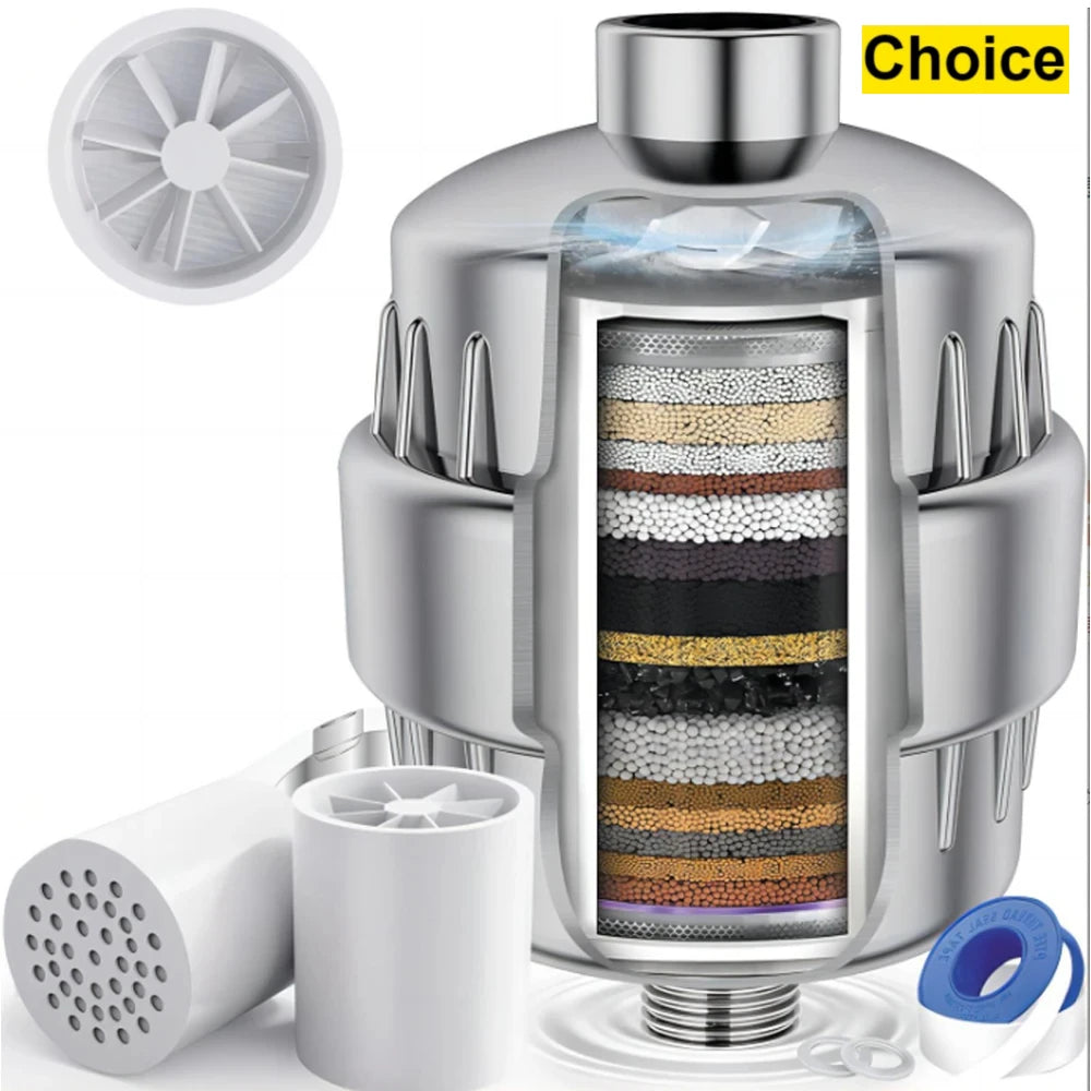 15-Stage Filtered Shower Head – Remove Chlorine & Heavy Metals Filtered Shower Head Zpaxo