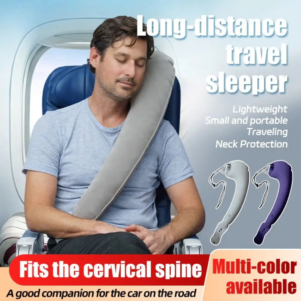 PVC Travel Inflatable Pillow Ergonomic Comfortable Sleeping Portable Zpaxo