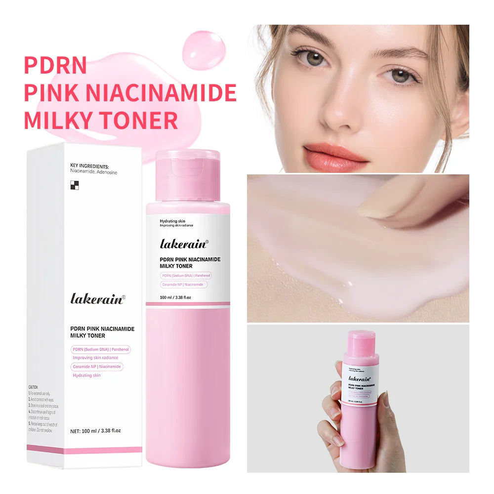 PDRN Pink Niacinamide Milky Toner for Hydrating, Moisturizing, Soothing, Ceramide, Peptide, Glass Glow Skin, Korean Skincare Zpaxo 1pc