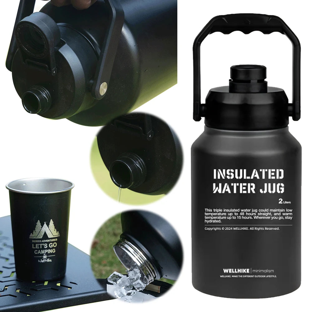 Outdoor Ice Bucket Stainless Steel Gym Training Water Bottle Keeps