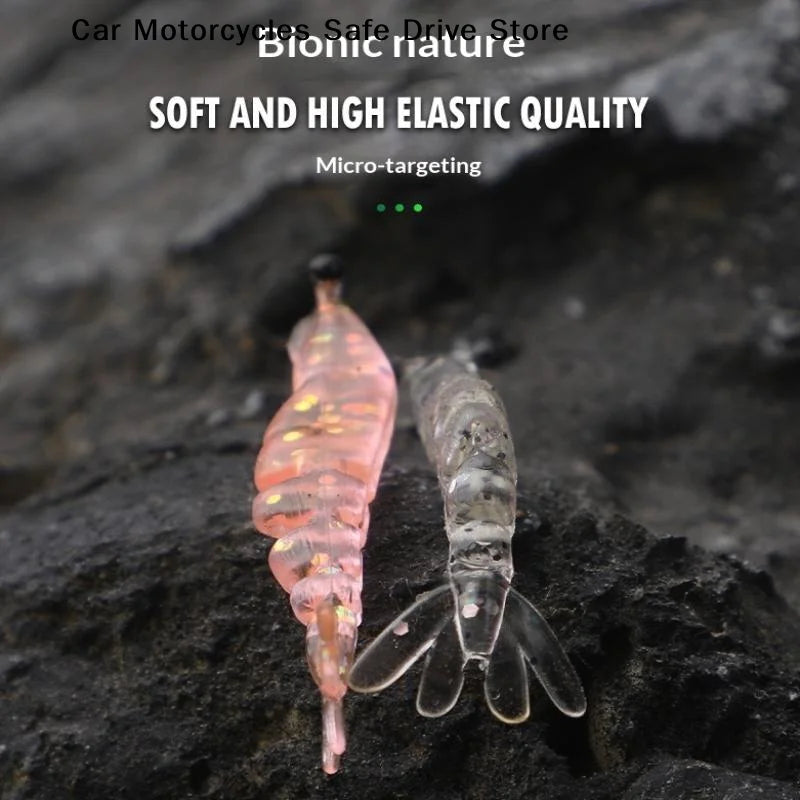 CM20PCS Mini Colored Soft Worm Shrimp Fishing Lure Artificial Baits