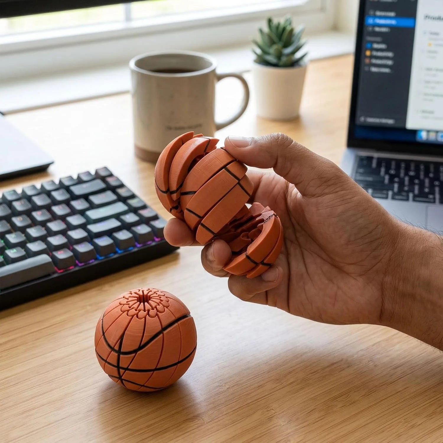 Baseball Fidget Ball 3D Printed Twist Turn Stress Relief Desk Relieve