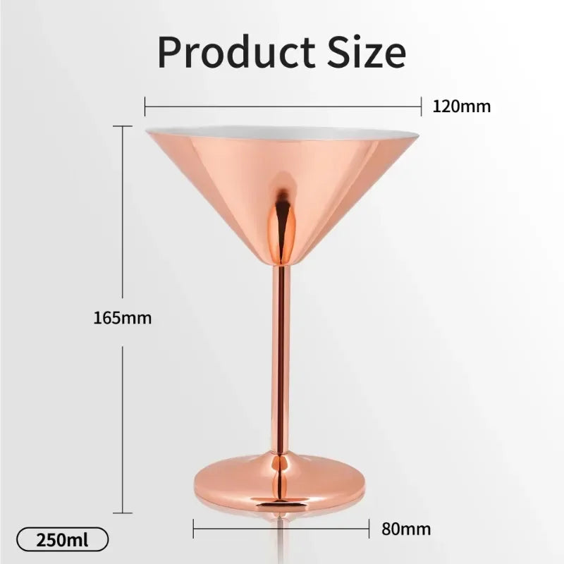 2-Pack Stainless Steel Martini Glasses – Mirror Finish & Easy Clean Cocktail Glass Set Zpaxo