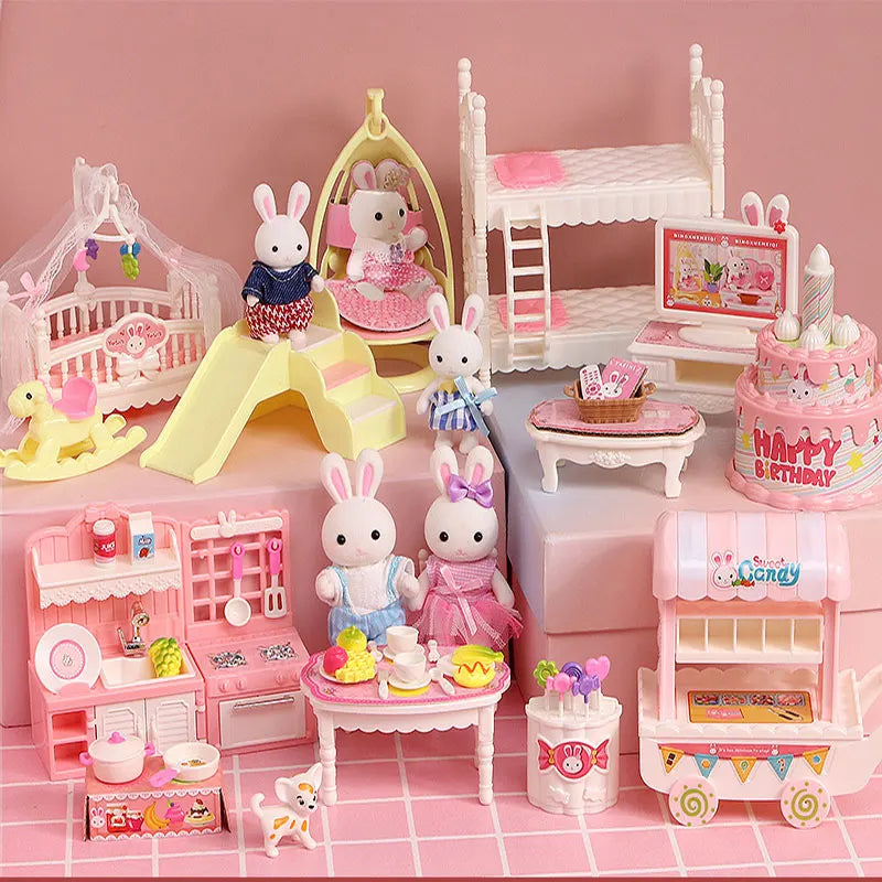 Little Rabbit Dresser Lovely Scene Play Toys Simulation Modelling