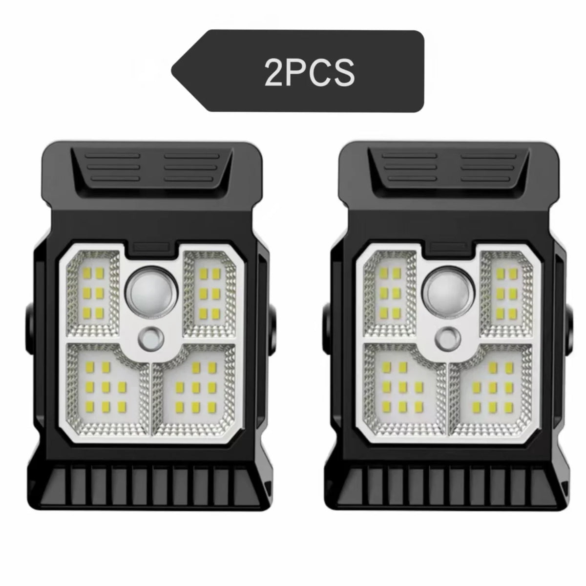 Solar Powered Courtyard Lamp Household Garden Lighting Human Body Zpaxo black 2pcs
