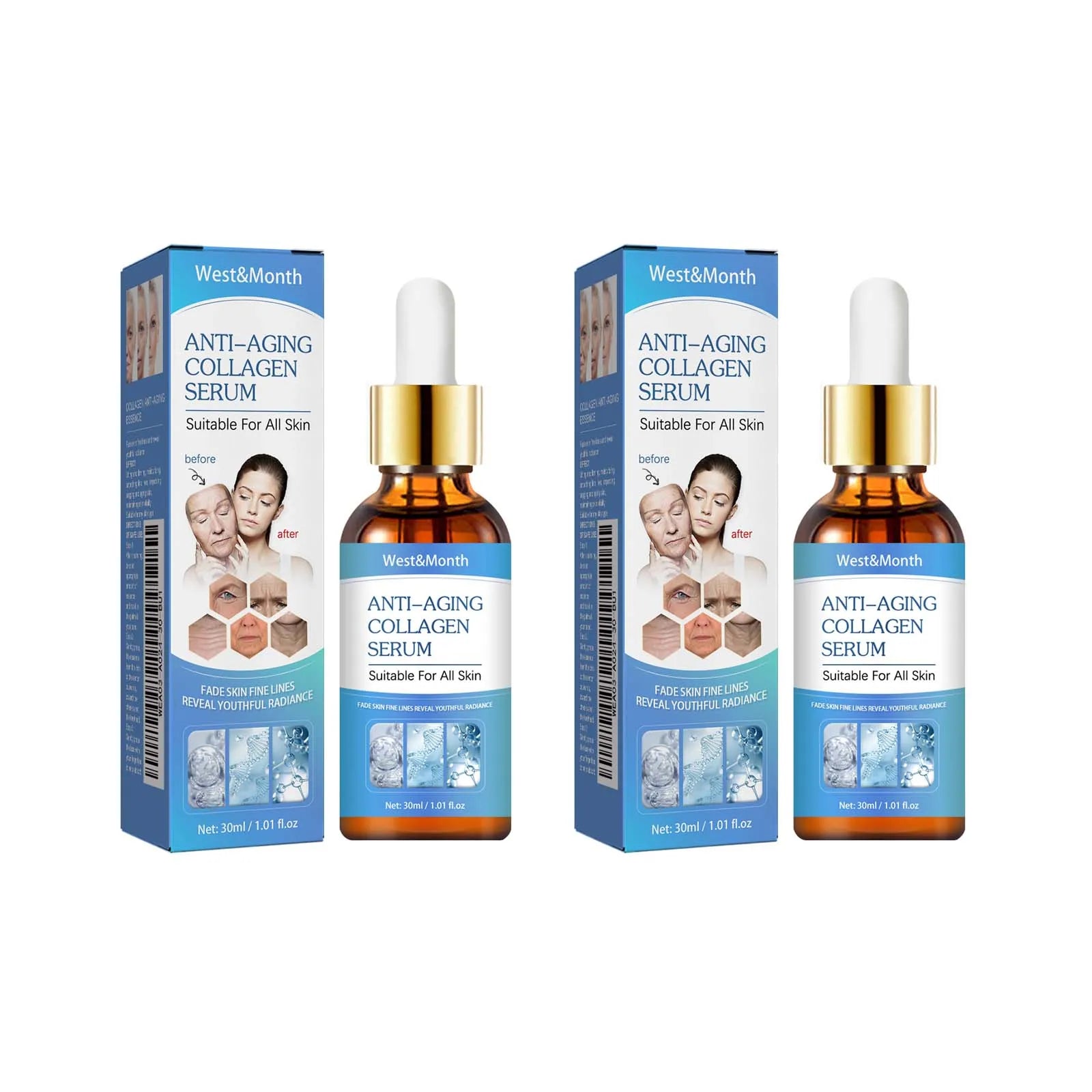 Collagen Face Serum – Anti-Aging, Firming & Brightening Collagen Face Serum Zpaxo 2Pcs
