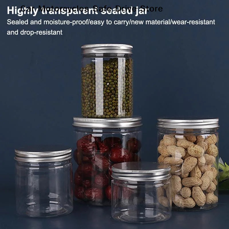 Aluminum Packing Bottle PET Clear Empty Seal Circular Bucket Storage