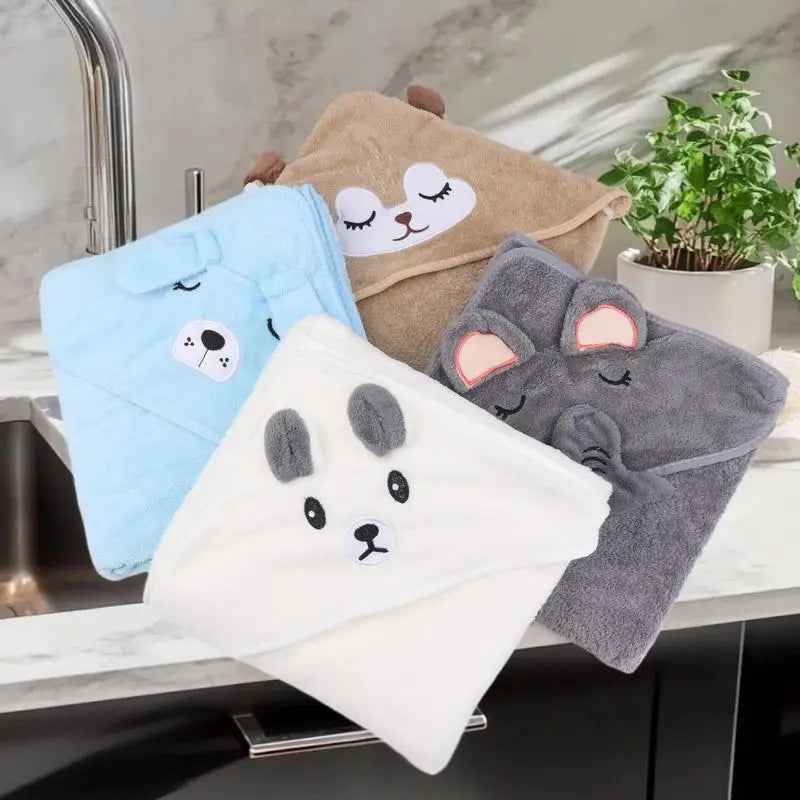 Cartoon Animal Baby Hooded Bath Towels Toddler Bathrobe Warm Sleeping Zpaxo