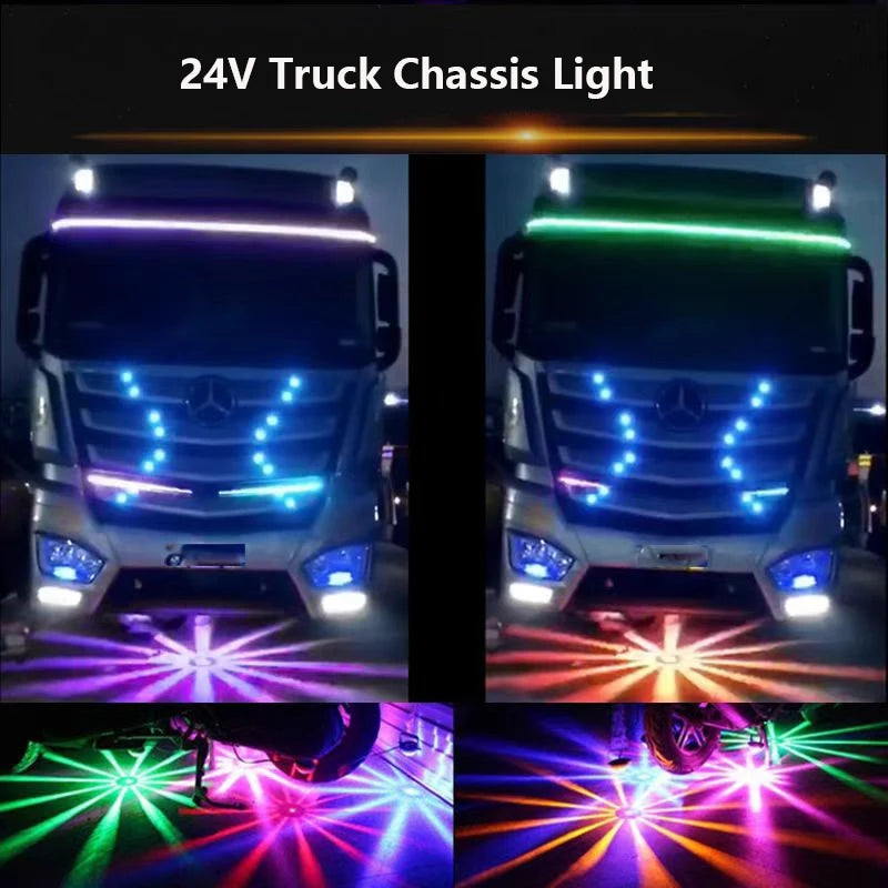 Car Truck 7-color LED Laser Anti Fog Lights Flashing Chassis Tail