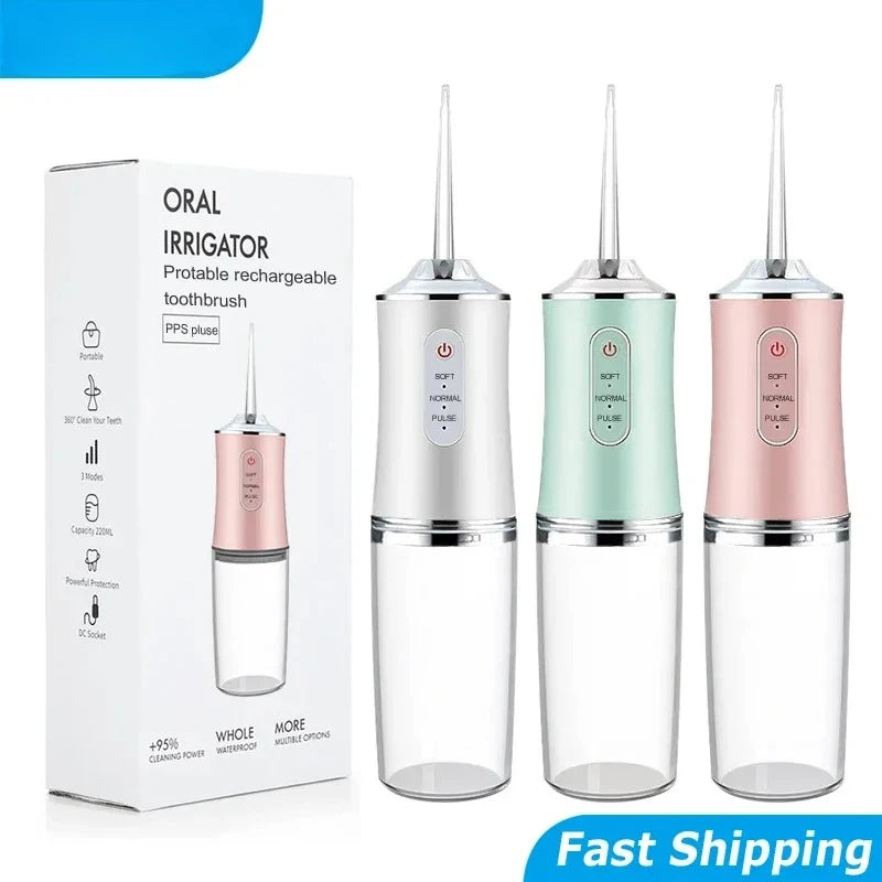 Portable Smart Electric Oral Irrigator 4 Jets 3 Modes USB Rechargeable Cordless Water Flosser Jet Irrigator Dental Teeth Cleaner Zpaxo