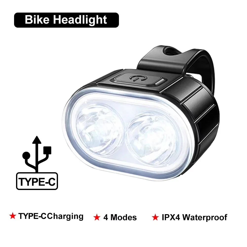 USB Rechargeable Bicycle Lights Bike Safety Warning Lamp Outdoor