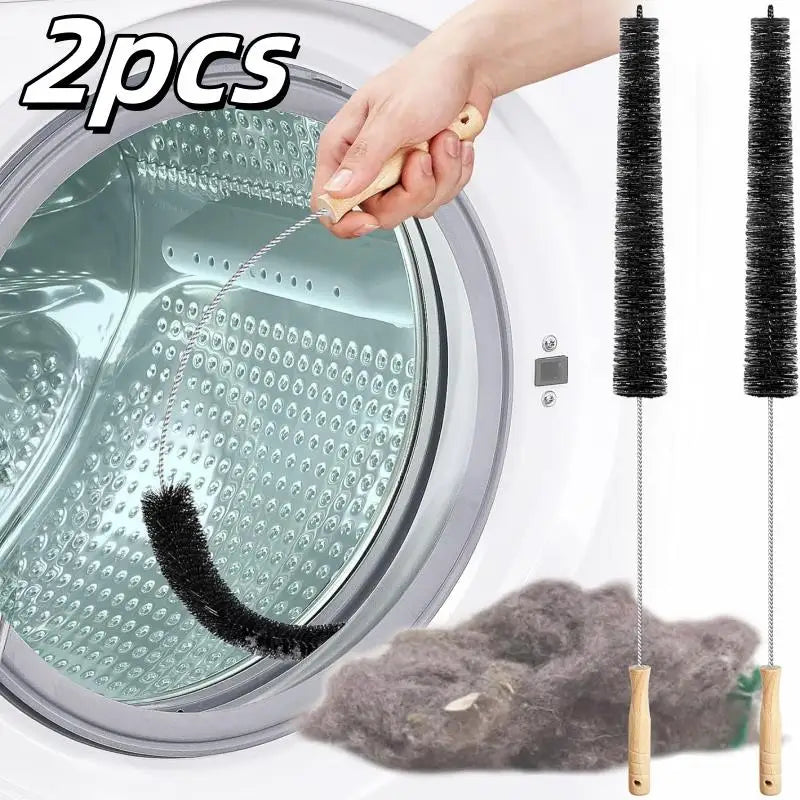(2-Pack)3-in-1 Dryer Vent Cleaner Kit with - Duty Lint/Crevice/Washing Brushes , Kitchen & Laundry, No Power, Nylon Bristle Zpaxo 2pcs