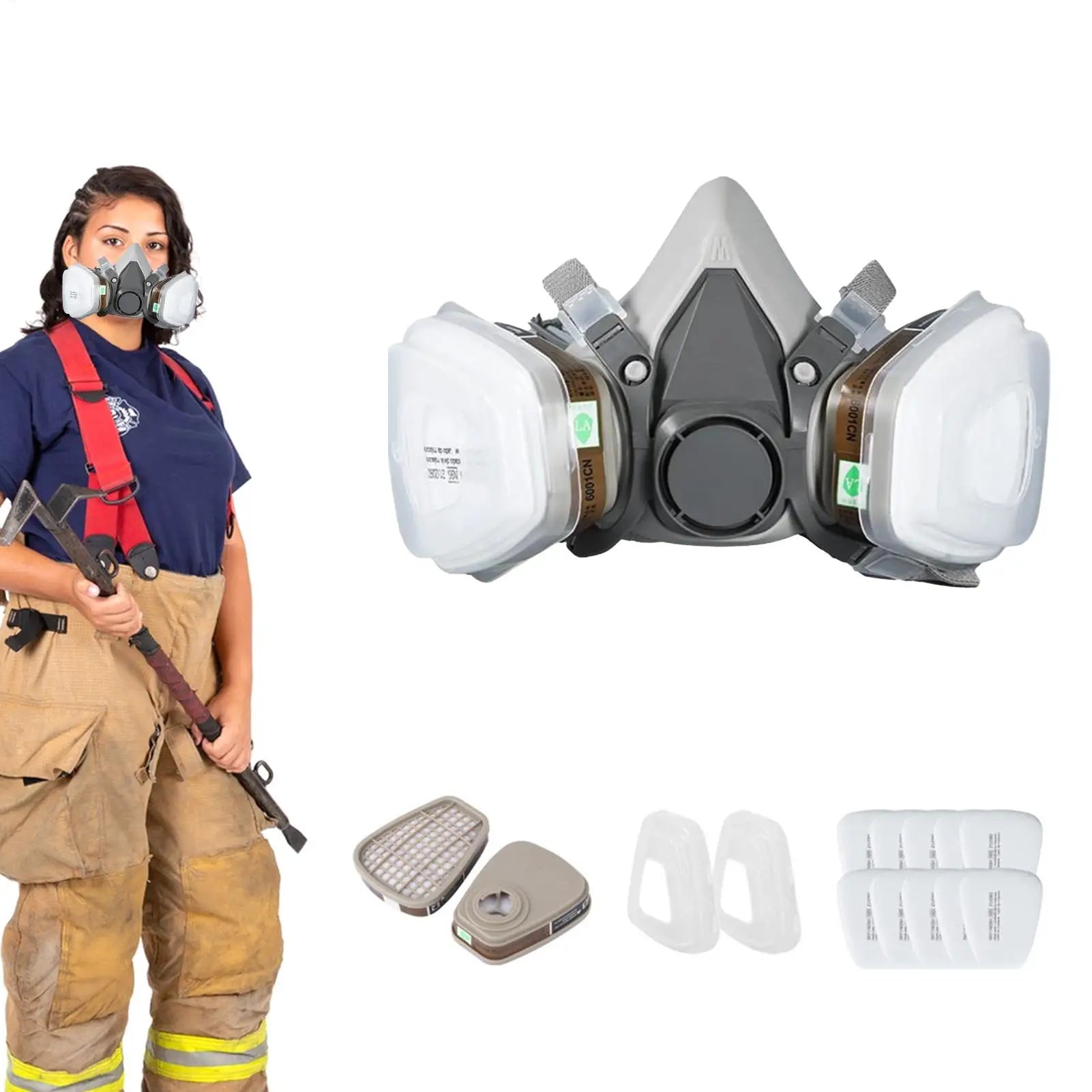 Half Face Respirator Adjustable Reusable Dustproof Mask Painting