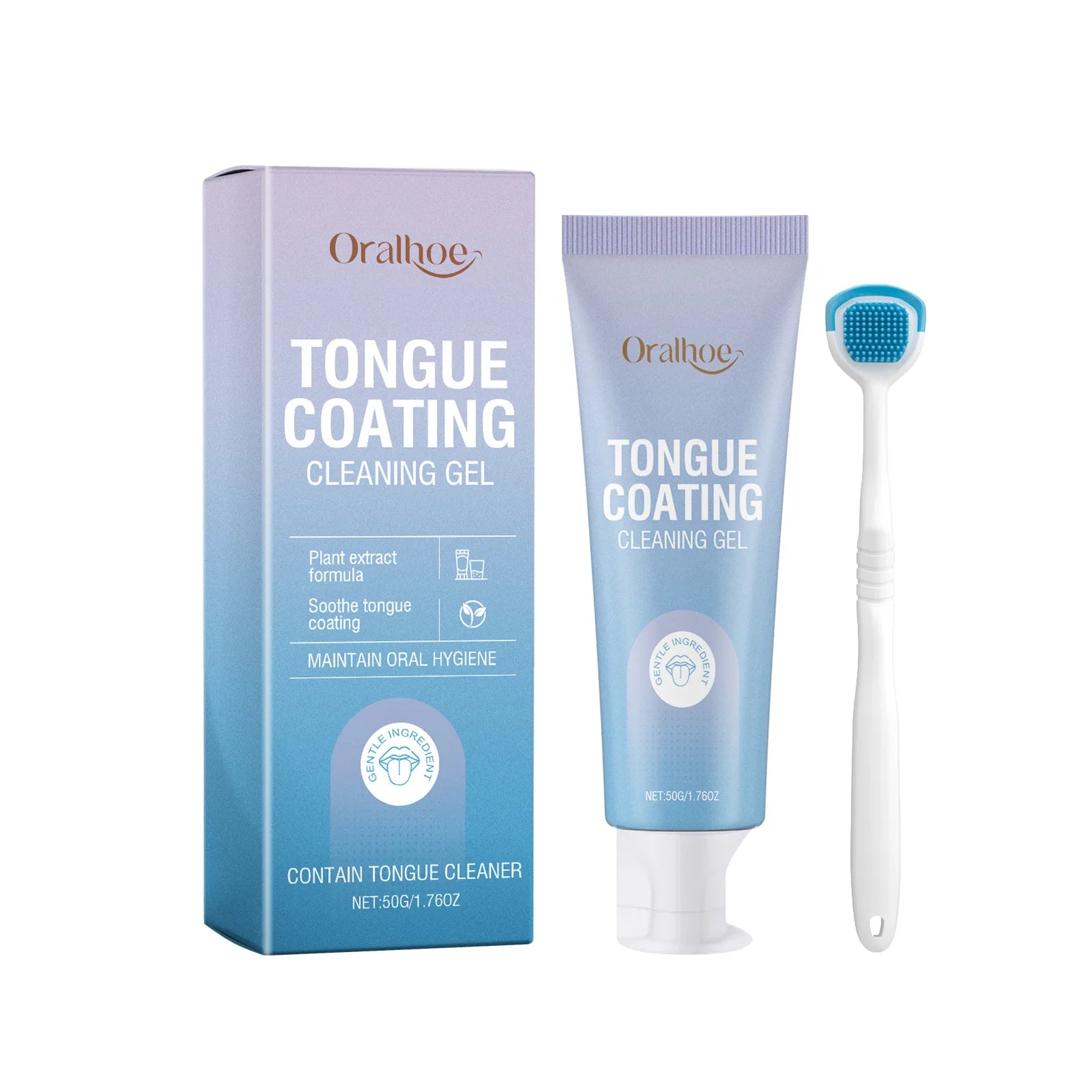 Tongue Cleaning Gel Set – Eliminate Bad Breath & Oral Bacteria Tongue Cleaning Kit Zpaxo 1set boxed