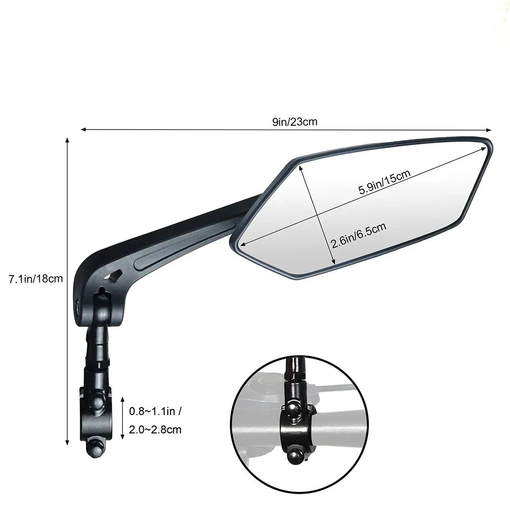 Bike Rear View Mirror Reflector Adjustable Rotatable Handlebar Mirror Clear Rearview Electric Scooter Cycling Bicycle Accessorie Zpaxo