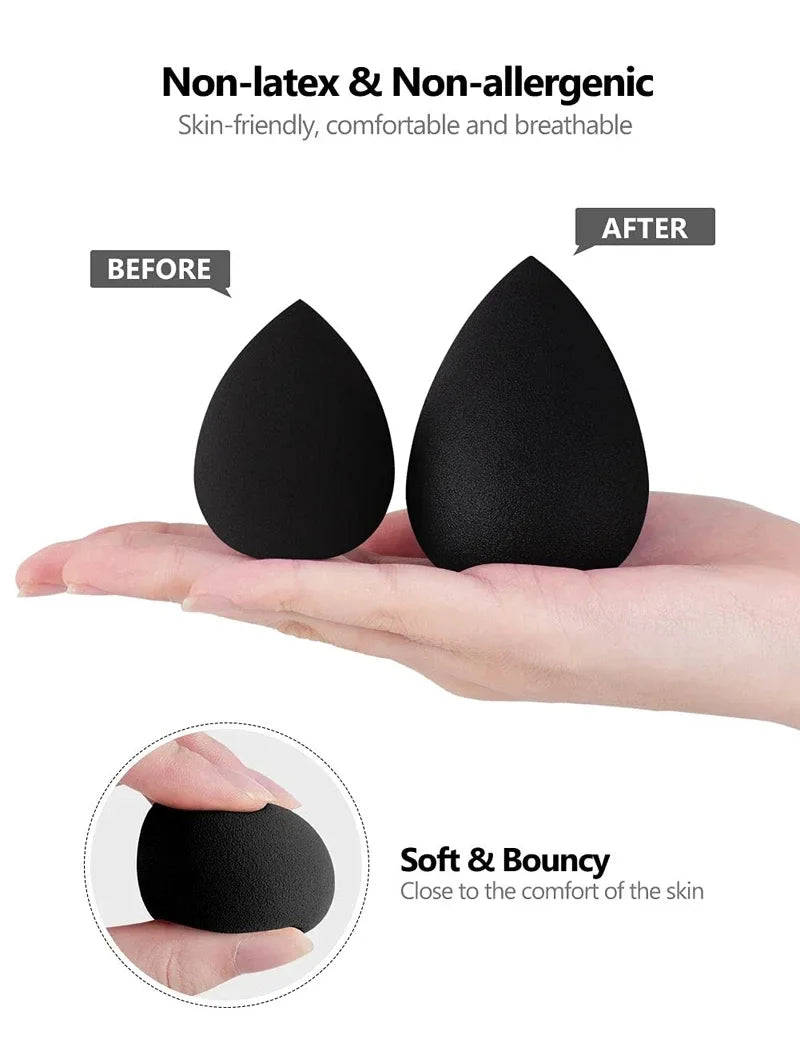 Makeup Applicator Soft Sponge Powder Blender Black Sponges Smooth