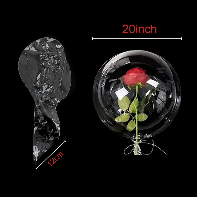 3 Large Wide Neck Transparent Bobo Balloons Flower Bouquet Doll Snack Zpaxo 20inch 5pcs