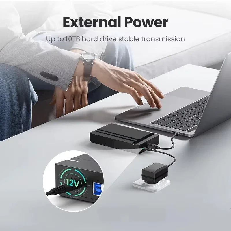 3.5'' HDD Case SATA to USB 3.0 Adapter External Hard Drive Enclosure for 2.5" 3.5" SSD Disk 450Mb/s 10TB HDD Case for PC Laptop Zpaxo