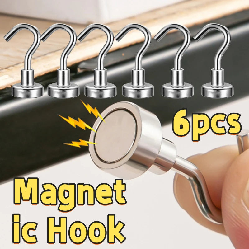 Magnetic Hook Heavy Duty, No Drill Wall Hooks for Bathroom Kitchen, Strong Hold Zpaxo