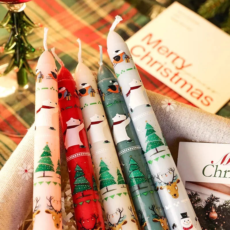 2-Piece Christmas Candle Ornaments Odorless Decor Home Wedding Table