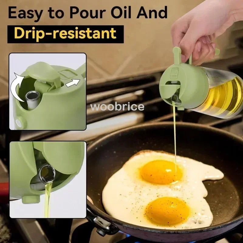 Dual Purpose Glass Oil Bottle Kitchen Spray Oil Sprayer Bottle Kitchen Oils Spray Can Leakproof Oil Spray Bottle Household Zpaxo