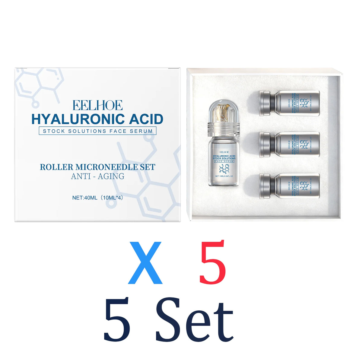 Niacinamide Microneedle serum Facial serum Kit 0.25mm Moisturizing Skin nourishing Winter skincare Face Roller Day cream 30ml Zpaxo 5 Set