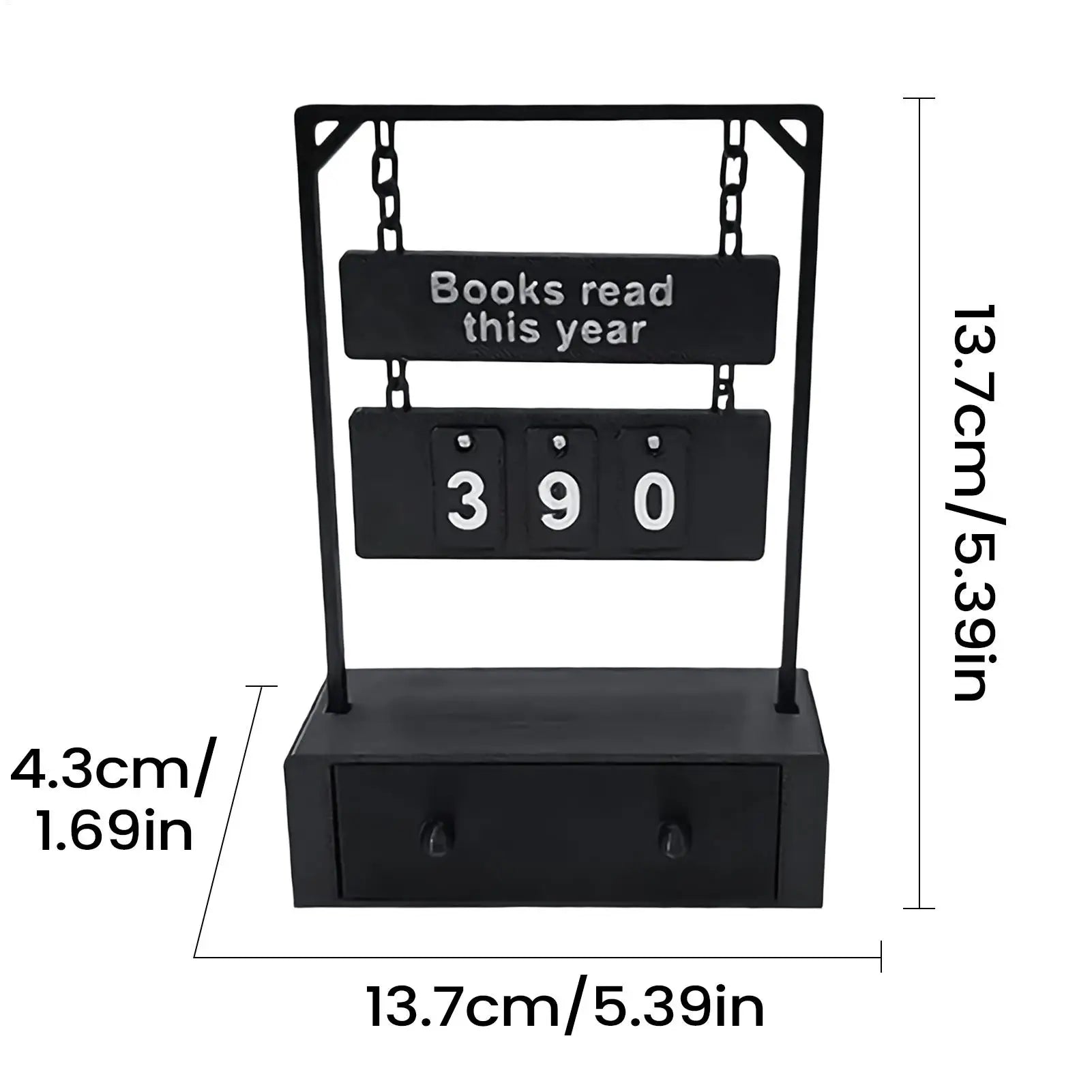 Books Read This Year Counter Goal Tracking Display Desk Sign