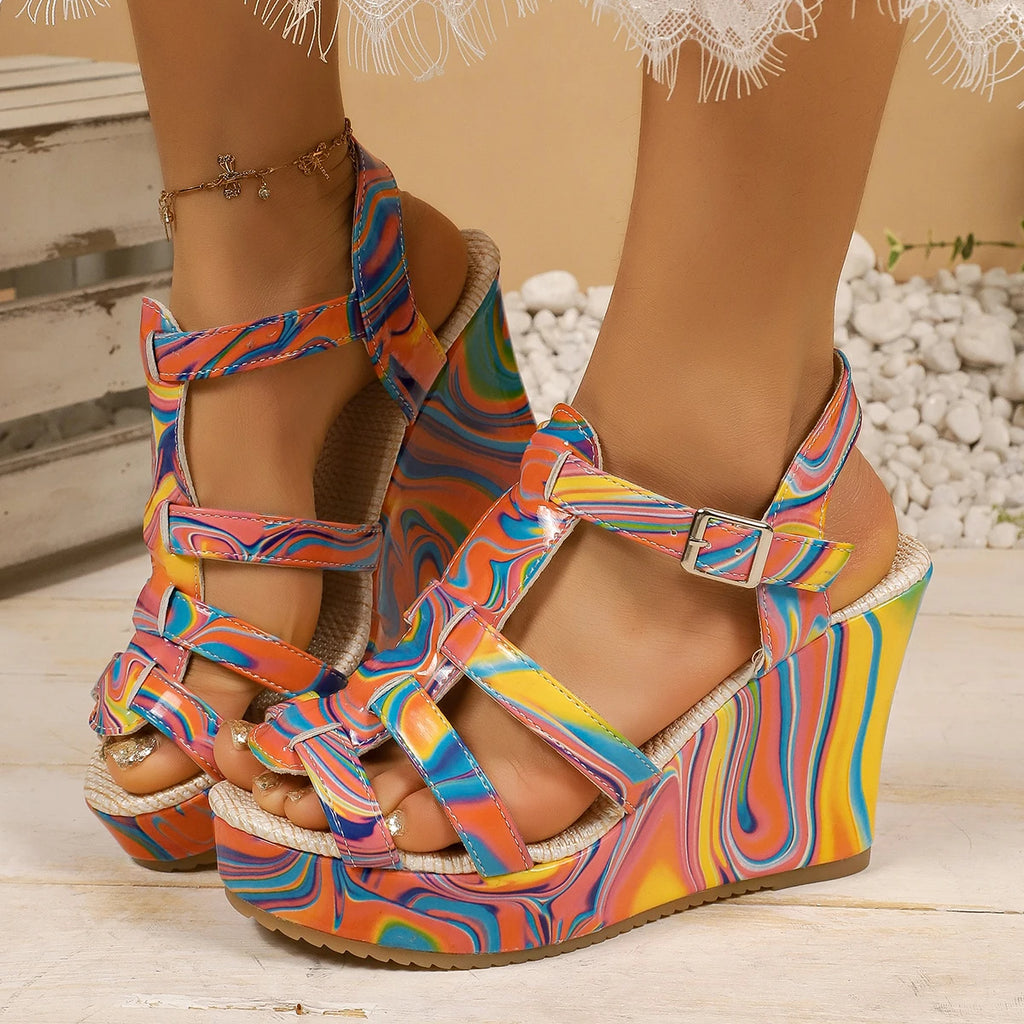 Summer Women Sandals Fashionable Thick Heel Fish Mouth Candy Colored Zpaxo
