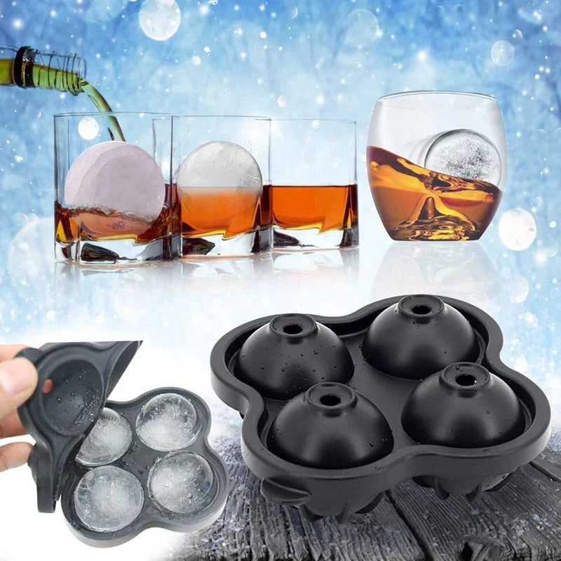 4 6 8Grid Ice Cube Tray Ball Maker Silicone Mold DIY Freeze Kitchen Zpaxo