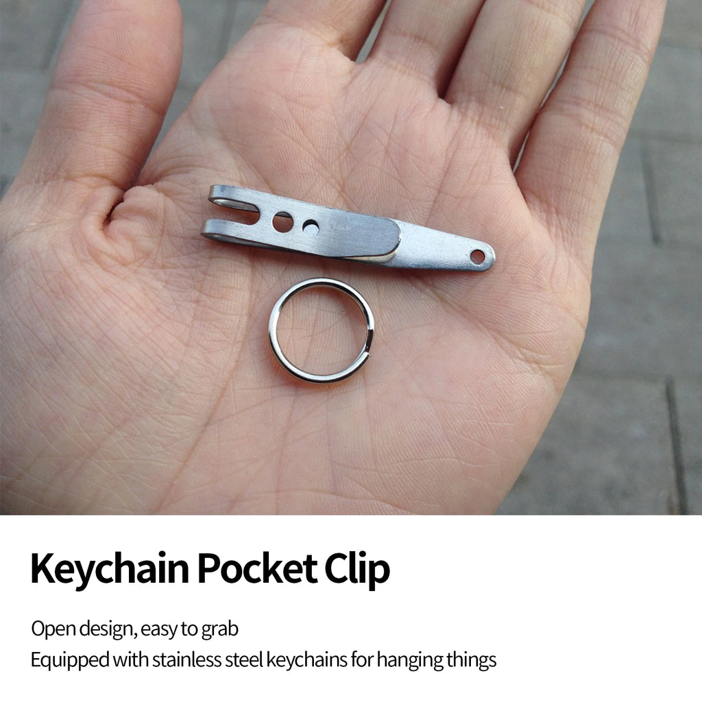 Mini Outdoor Belt Clip Stainless Steel Suspension Pocket Key Holder
