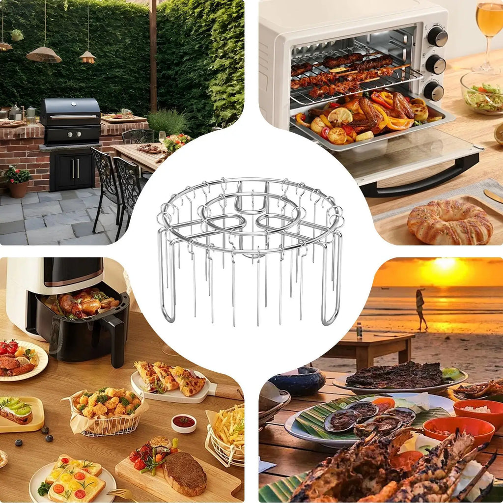 Air Fryer Rack Skewer Stand Non-stick Reusable Vertical