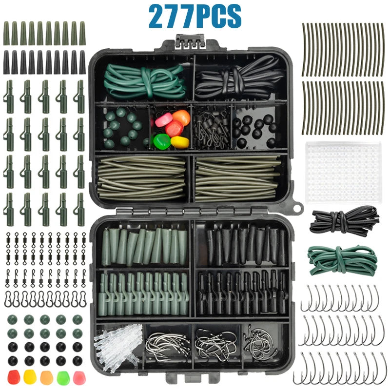 277-Piece Carp Fishing Rigs Kit – Swivels, Hooks & Lures Fishing Rigs Kit Zpaxo LSKIT-277