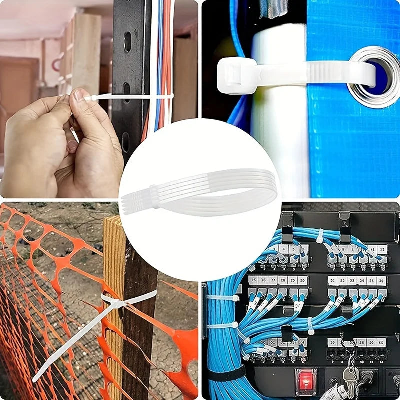 Black Cable Ties Tensile Strength Uv Resistant Self-locking Home