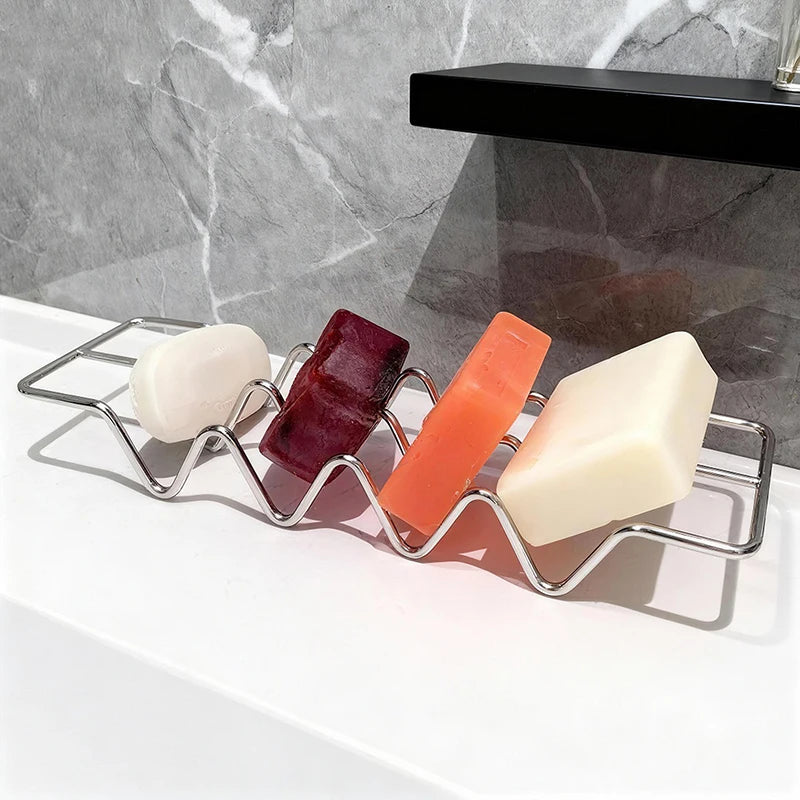 Stainless Steel Self-Draining Soap Dish Rack | Bathroom & Kitchen