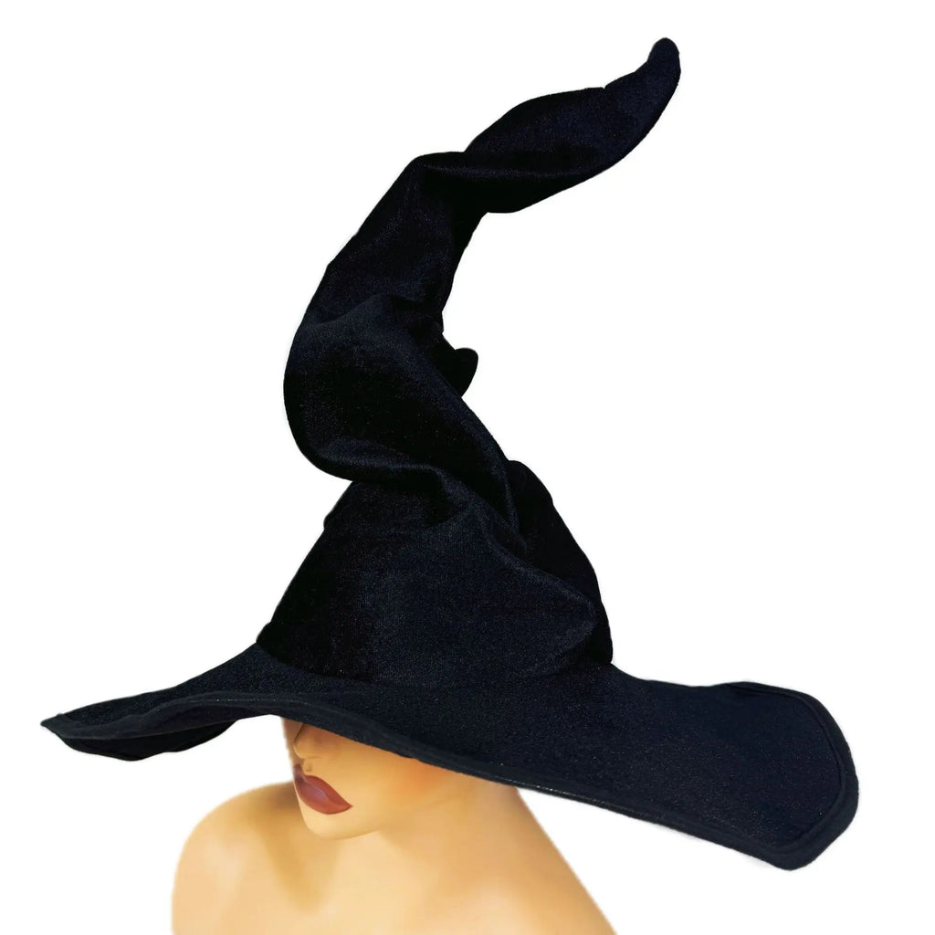 Velvet Witch Hat – Soft Pleated Halloween Costume Hat