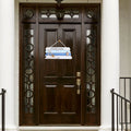 Wooden Welcome Hanging Sign Hand-painted Blue Mediterranean Door