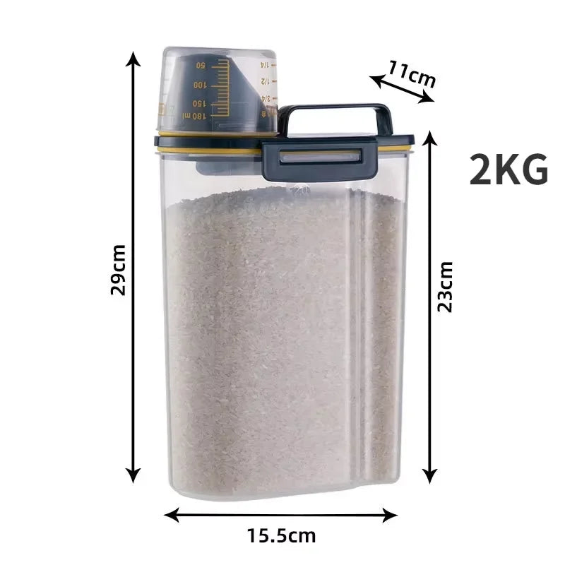 Freshness Lock Tank Pet Food Storage Measuring Cup Stop Waste Zpaxo 2KG black