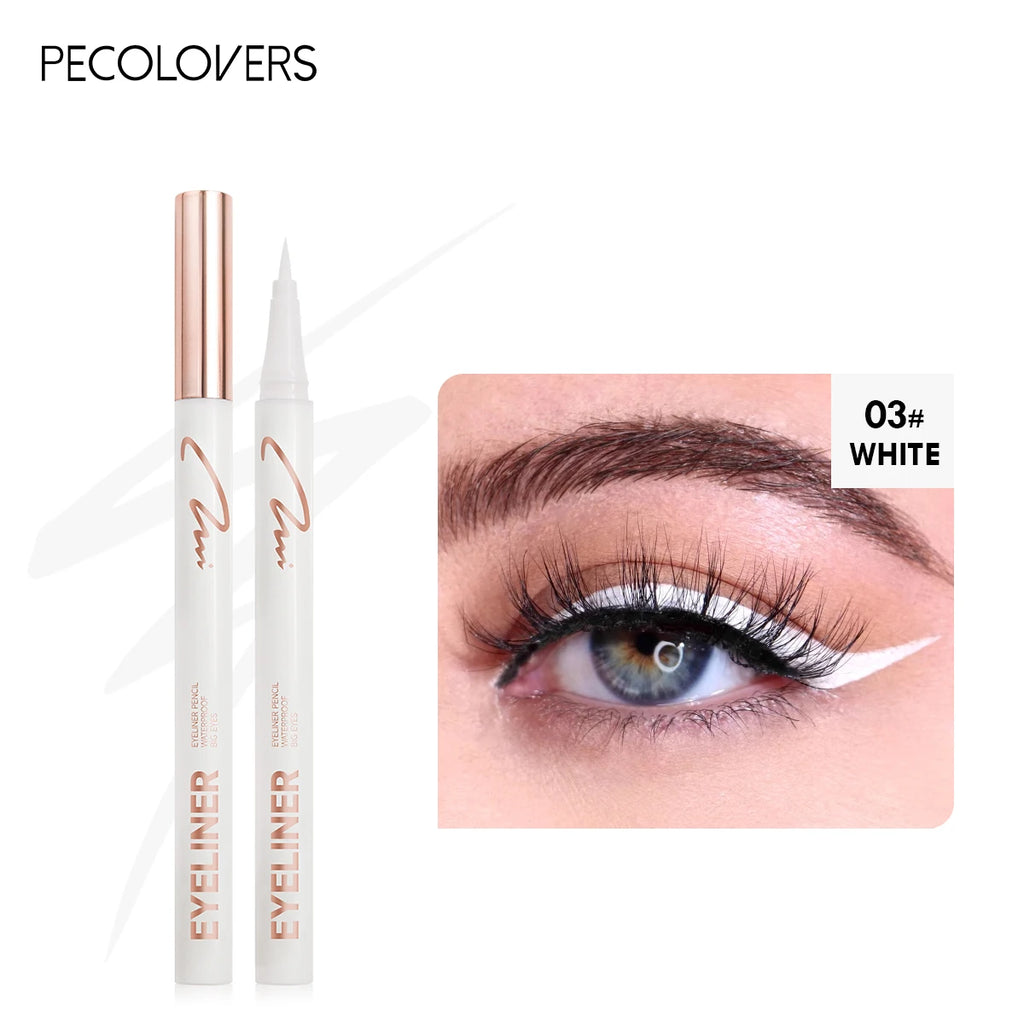 Sweat Proof Waterproof Ultra-thin Liquid Eyeliner Pencil White Black Zpaxo 03