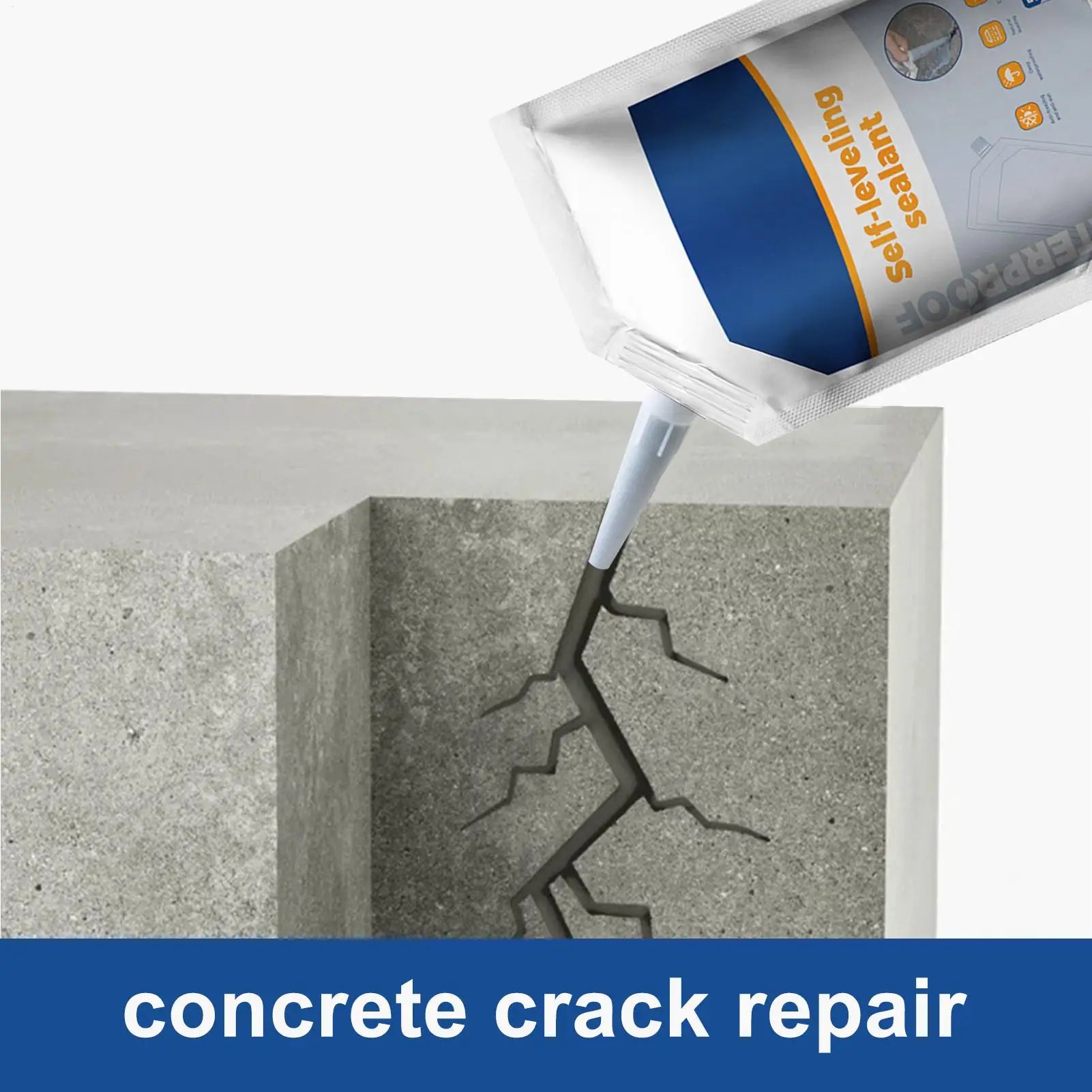 Concrete Crack Sealant 500ml Cement Concrete Waterproofing Sealant Heavy Duty Sealing Glue Penetrating Adhesive for Shower Room Zpaxo